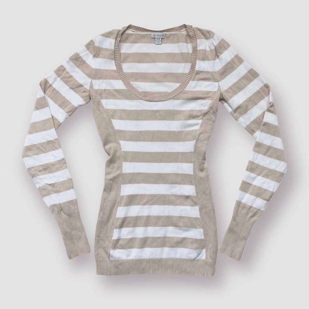 Guess Long Sleeve Top Fitted with Stripes